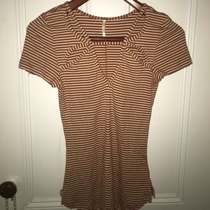 Free people stripped cut out shirt